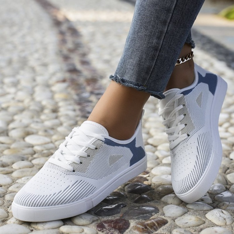 Sewing Cloth - Women Casual Sneakers Woven Look Lace