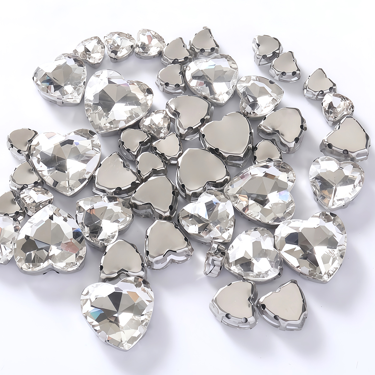 Sewing V - Heart Shape Glass Rhinestones with Claw