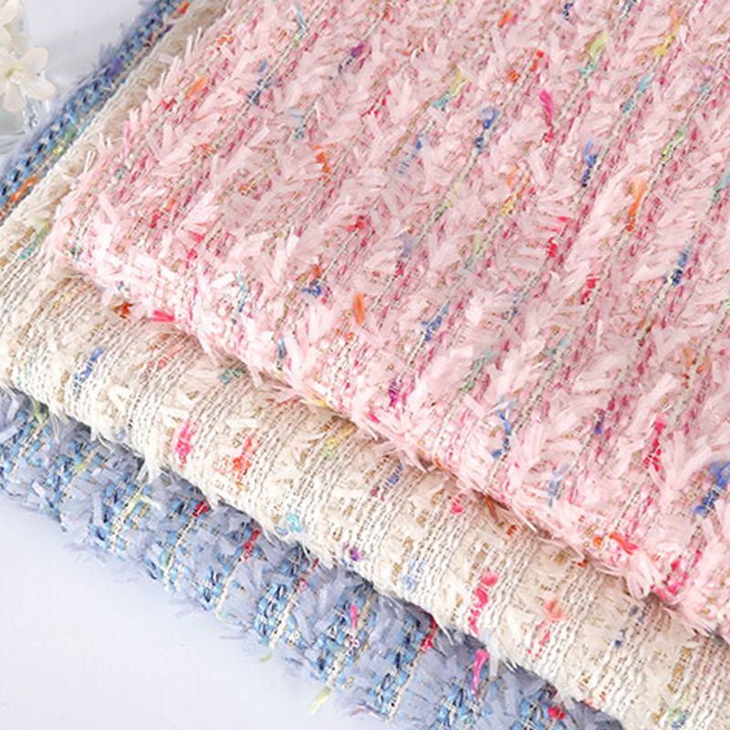 Sewing Tweed - 2024 New Fashion Pink Ribbon Yarn-Dyed