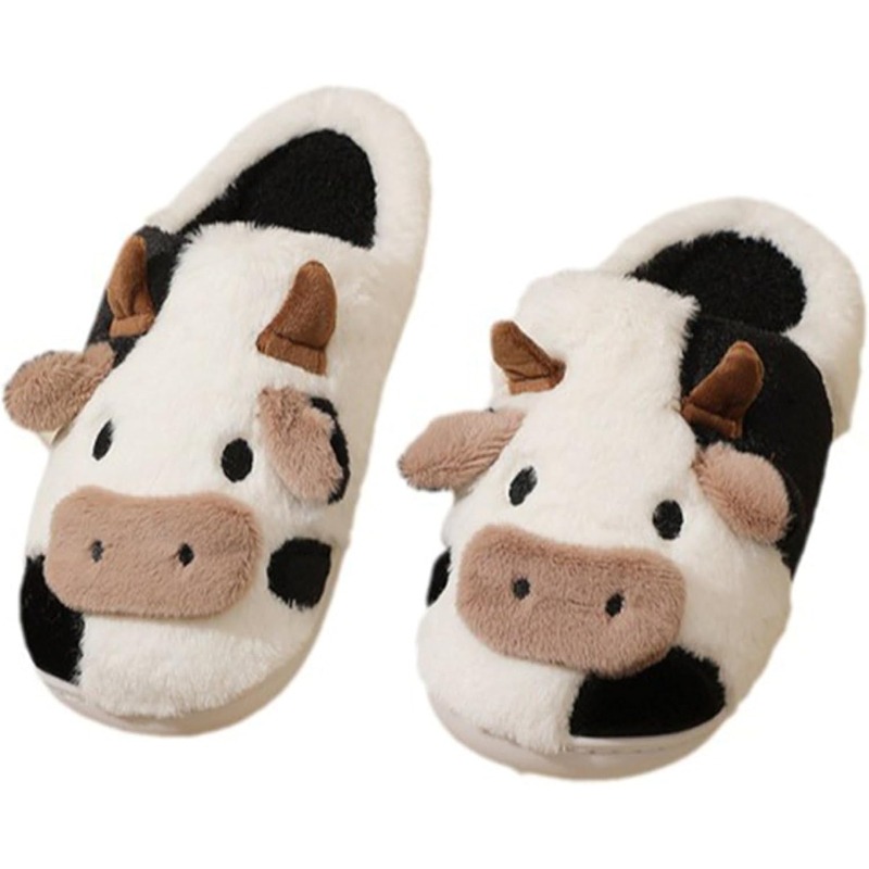 Sewing House - Slippers For Women,Cow Slippers,Womens Fuzzy Slippers,Cute
