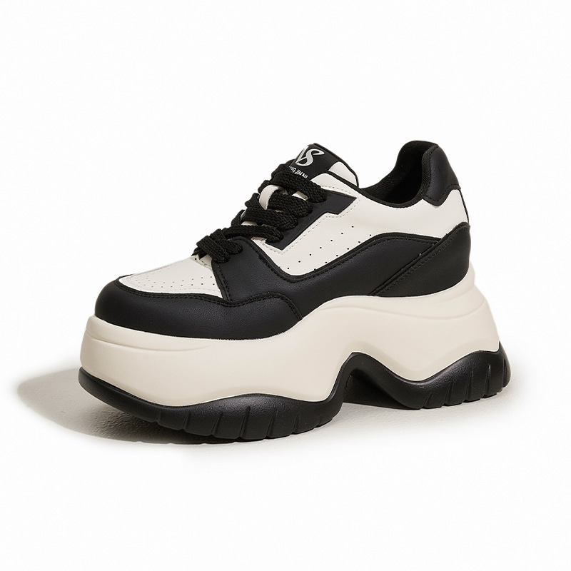 8cm Platform White Sneakers Wo - Sewing Fleece avaliação e preço