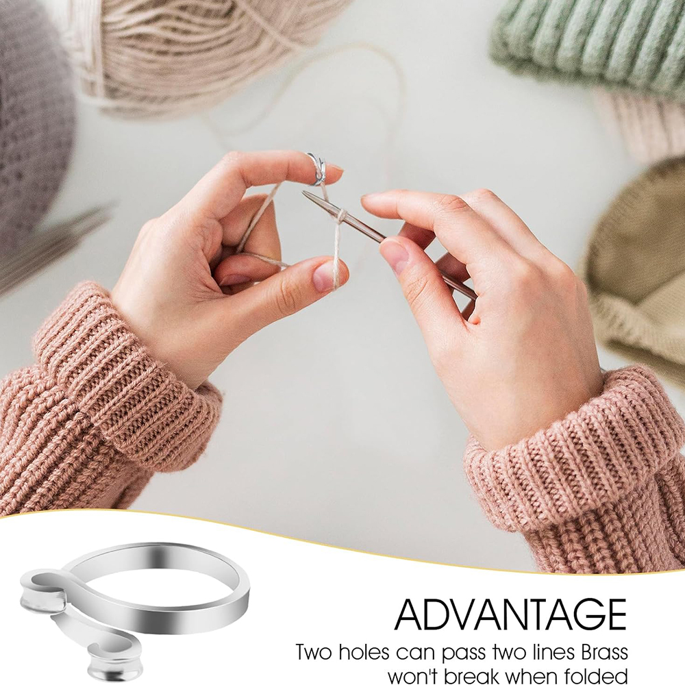 Knitting Crochet Loop Rings Kn - Sewing Thimble Metal avaliação e preço