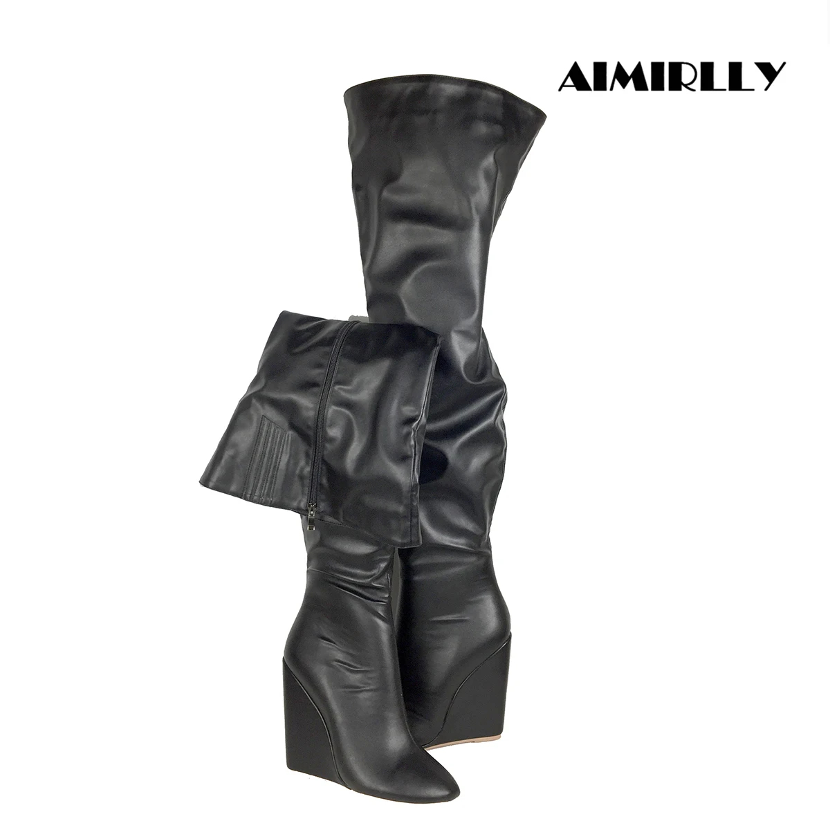 Women’s Black Over-the-Knee Bo - Sewing Zipper avaliação e preço