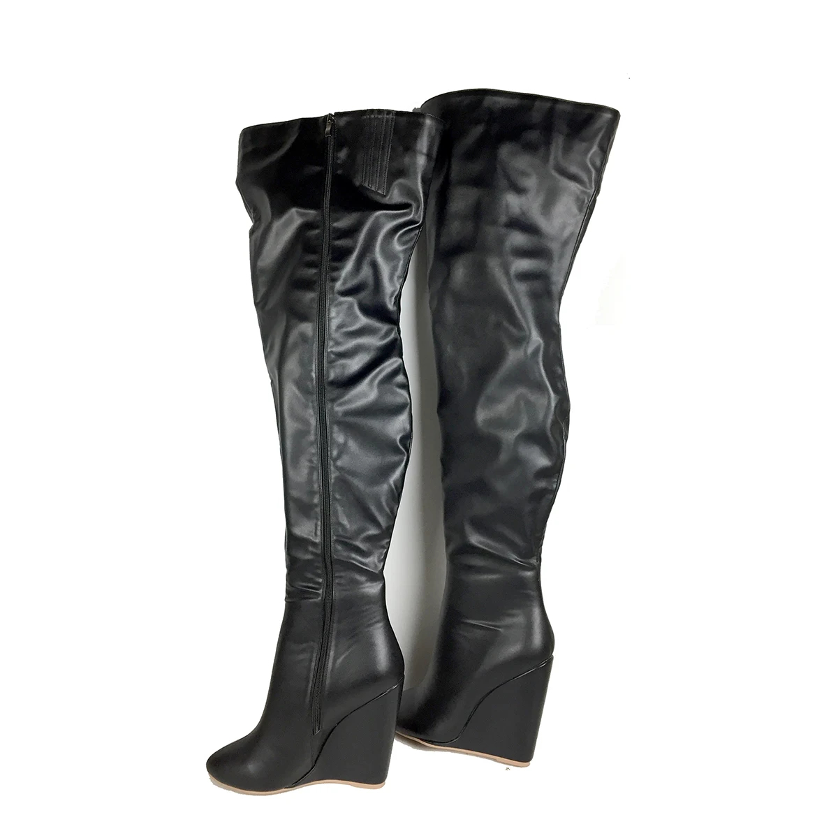 Women’s Black Over-the-Knee Bo - Sewing Zipper avaliação e preço