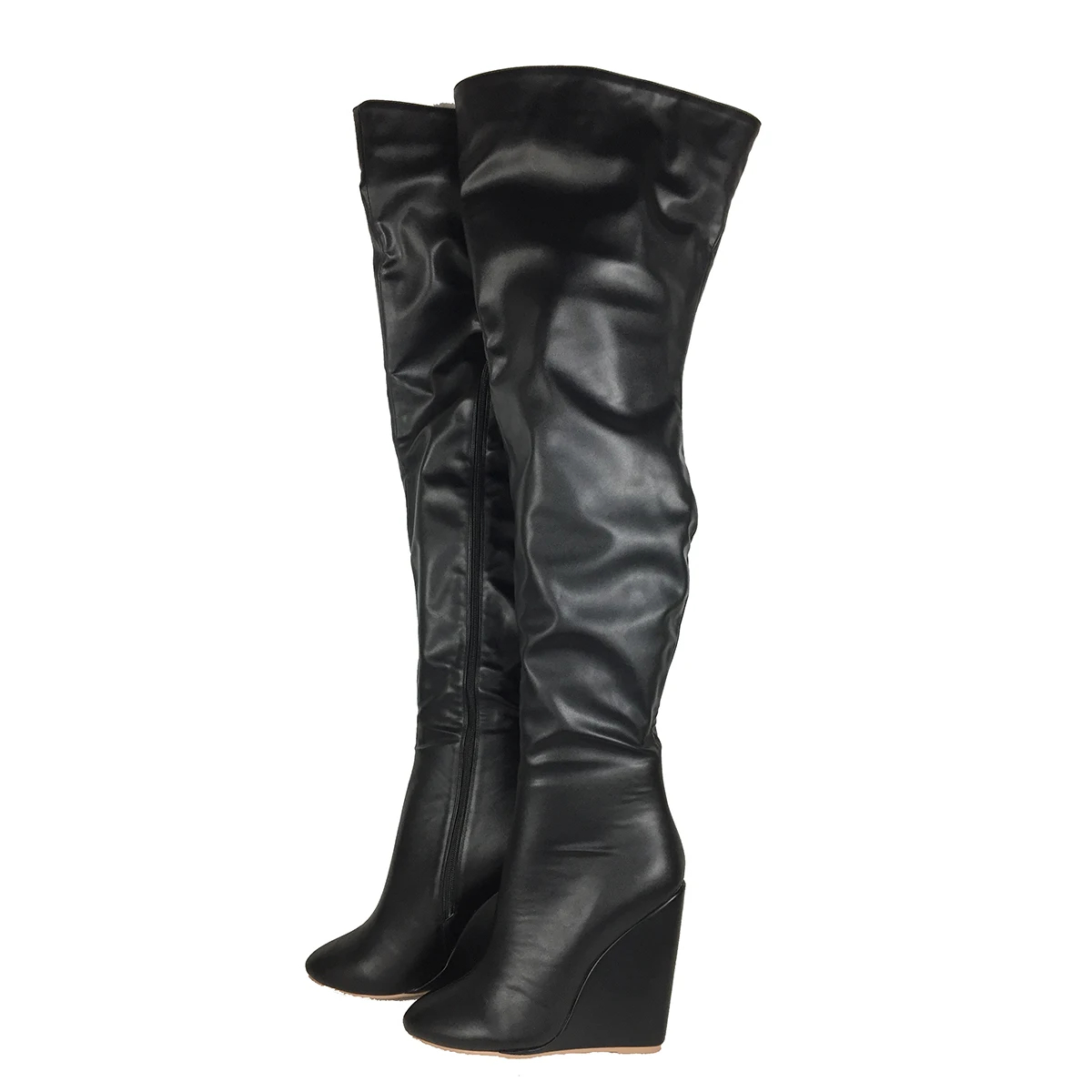 Women’s Black Over-the-Knee Bo - Sewing Zipper avaliação e preço