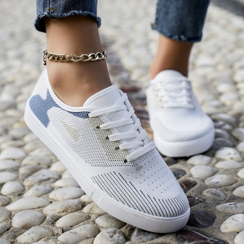 Women Casual Sneakers Woven Lo - Sewing Cloth avaliação e preço
