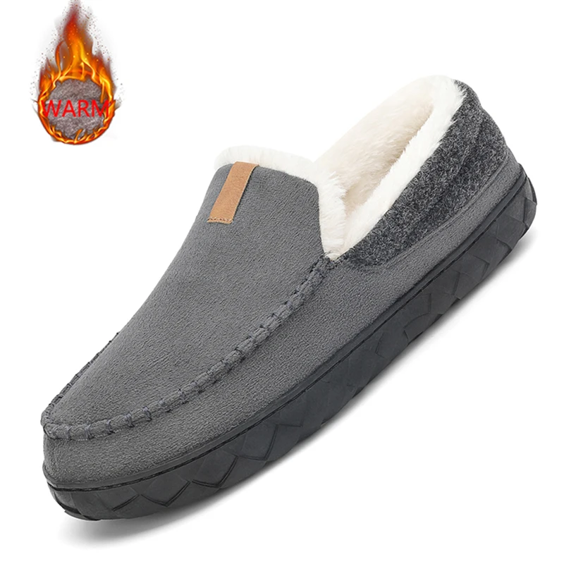 Men's Slippers Home Sewing Plu - Sewing Fleece avaliação e preço