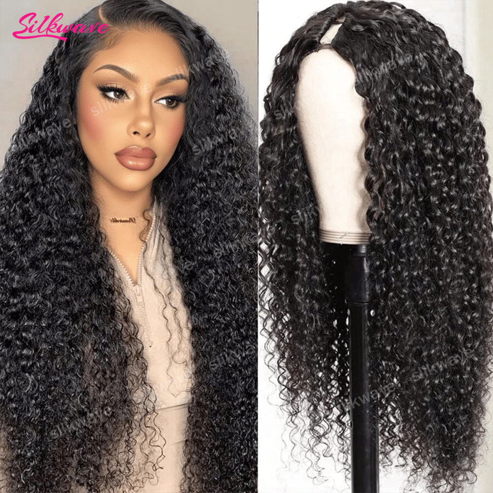 30 Inch Curly V Part Wig Human - Sewing V avaliação e preço