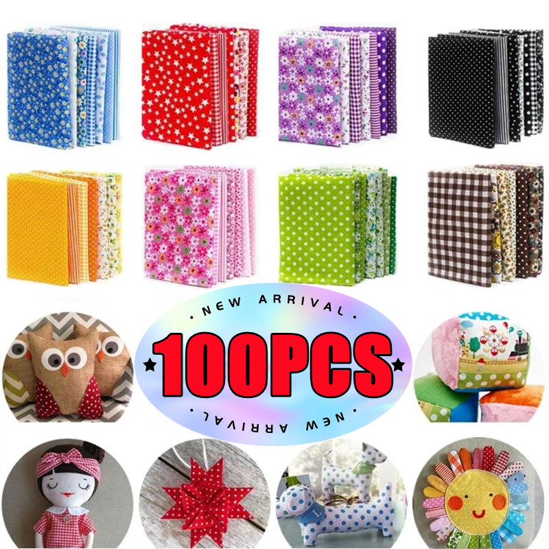 50PCS/100PCS 100% Cotton Fabri - Sewing Tweed avaliação e preço