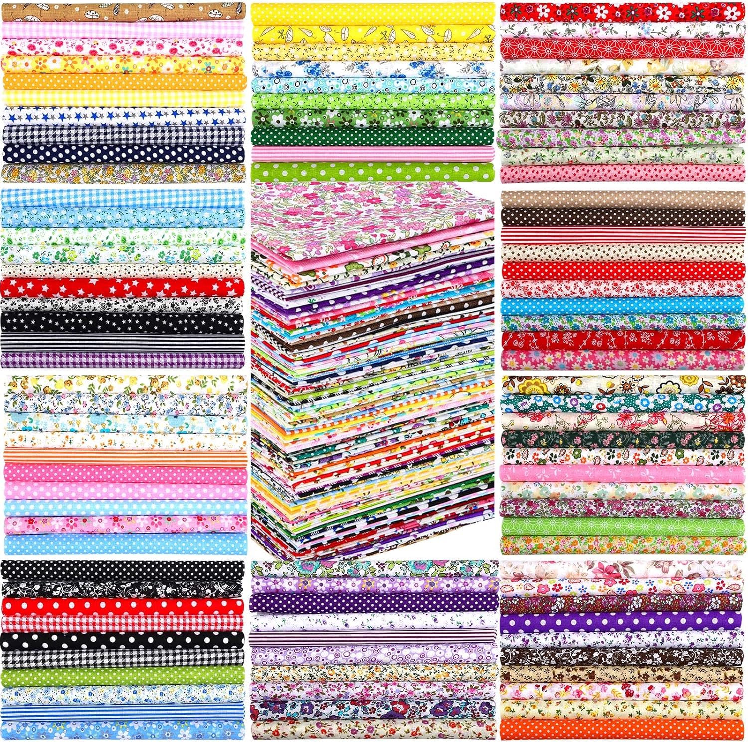 50PCS/100PCS 100% Cotton Fabri - Sewing Tweed avaliação e preço