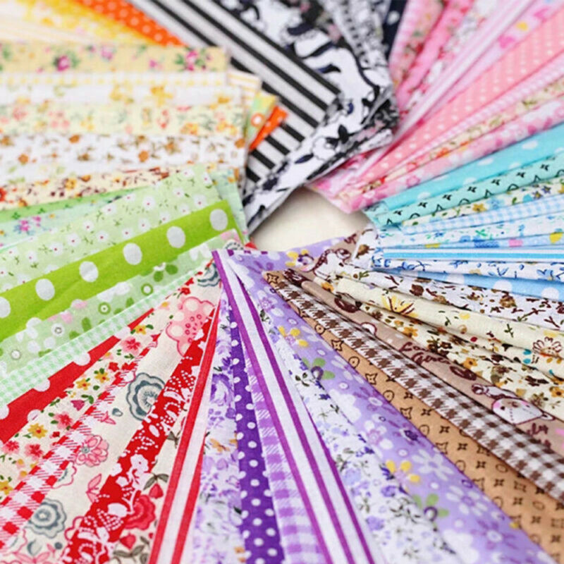 50PCS/100PCS 100% Cotton Fabri - Sewing Tweed avaliação e preço