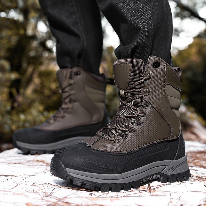 Men's Non-Slip Warm Hiking Sho - Sewing Fleece avaliação e preço