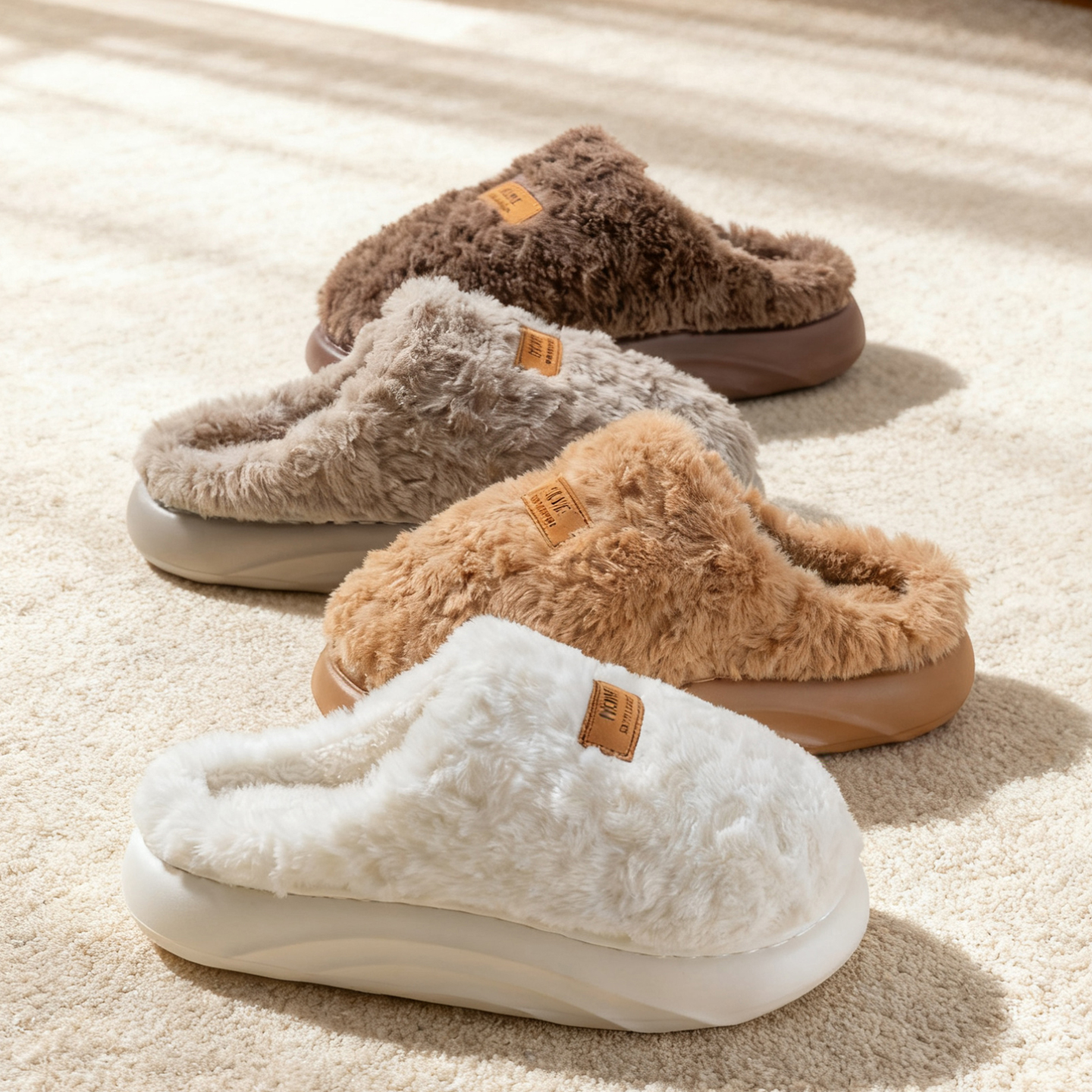 Men's Plush Slippers, Winter I - Sewing Fleece avaliação e preço