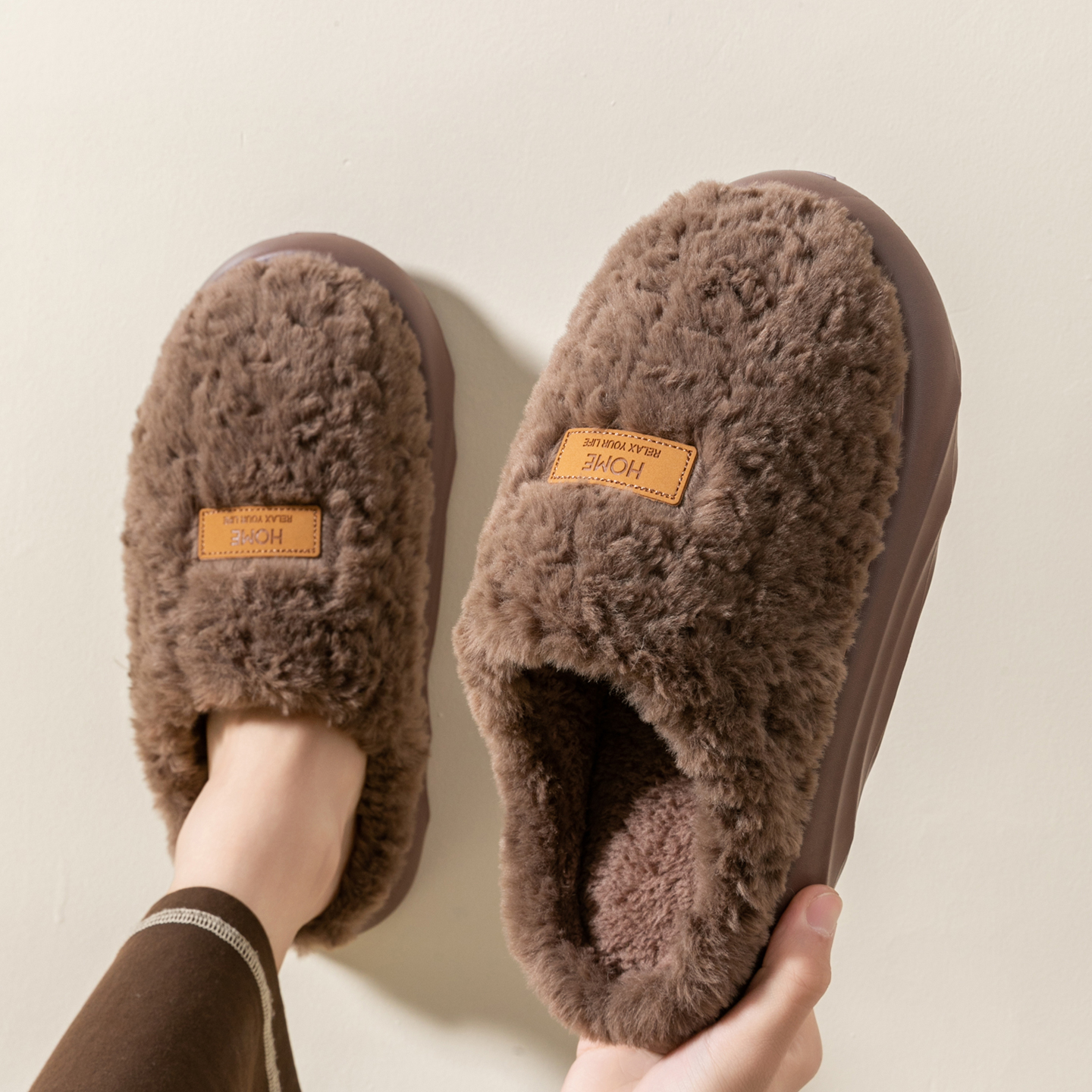 Men's Plush Slippers, Winter I - Sewing Fleece avaliação e preço