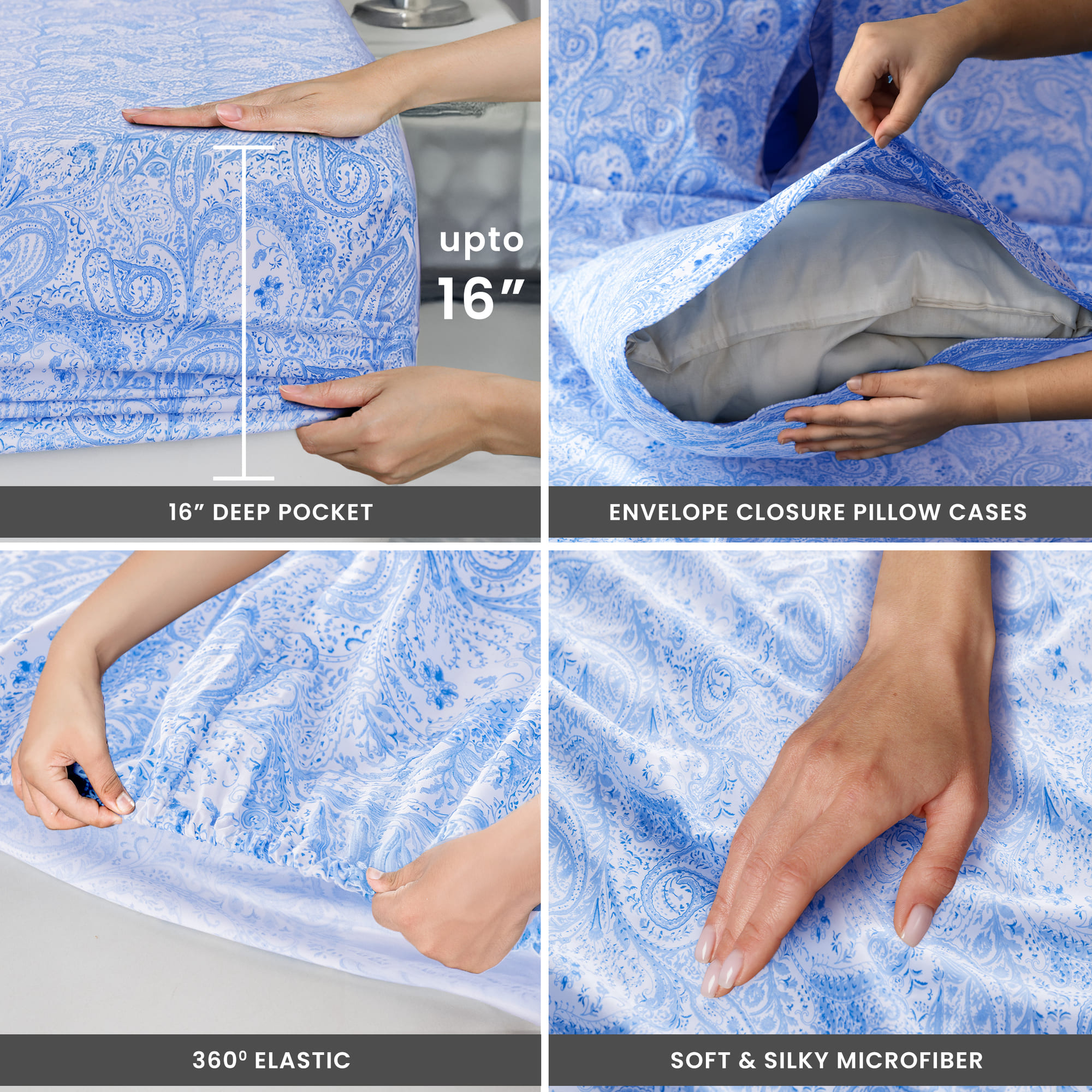 Lux Decor 4-Piece Paisley Bed  - Fabric Softener Sheet avaliação e preço