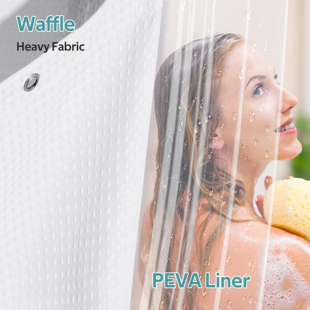 3 in 1 Waffle Shower Curtain S - Fabric Weight Set avaliação e preço