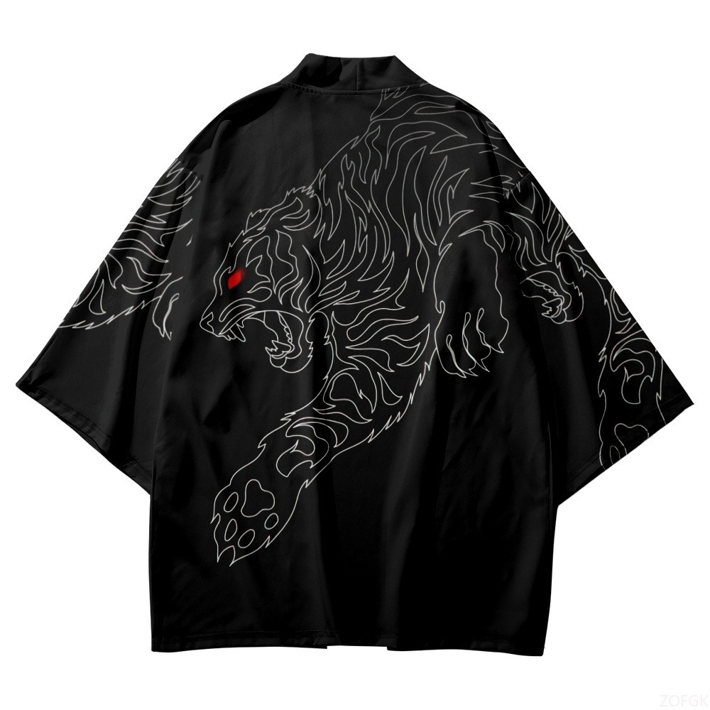 Black Kimono Open Collar Men's - Sewing V avaliação e preço