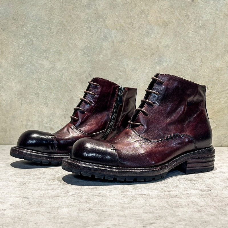 Ethnic Style Washed Horsehide  - Sewing Zipper avaliação e preço