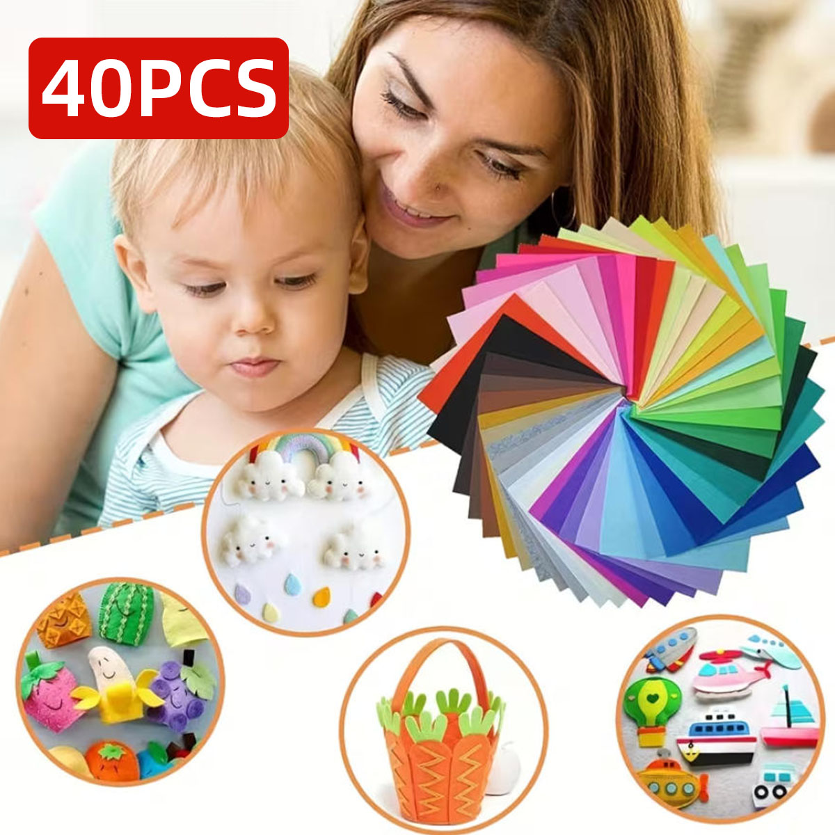 40PCS Felt Cloth Colored Felt  - Fabric Softener Sheet avaliação e preço
