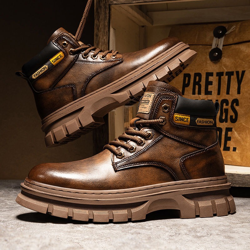 Vintage Men Platform Ankle Boo - Sewing Cloth avaliação e preço