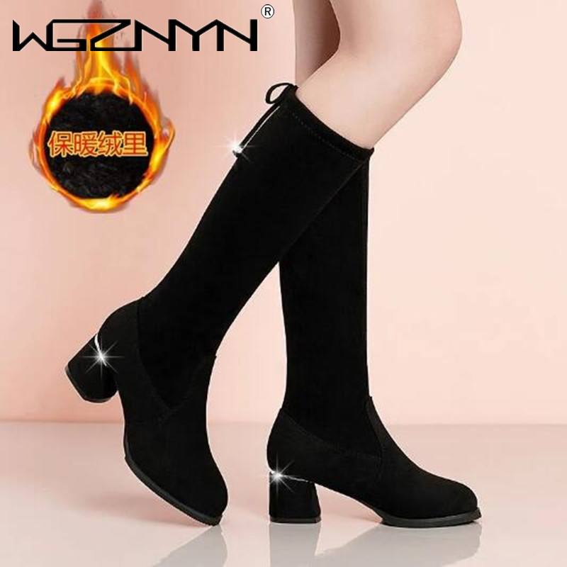 Women Autumn Winter Black Knee - Sewing Fleece avaliação e preço