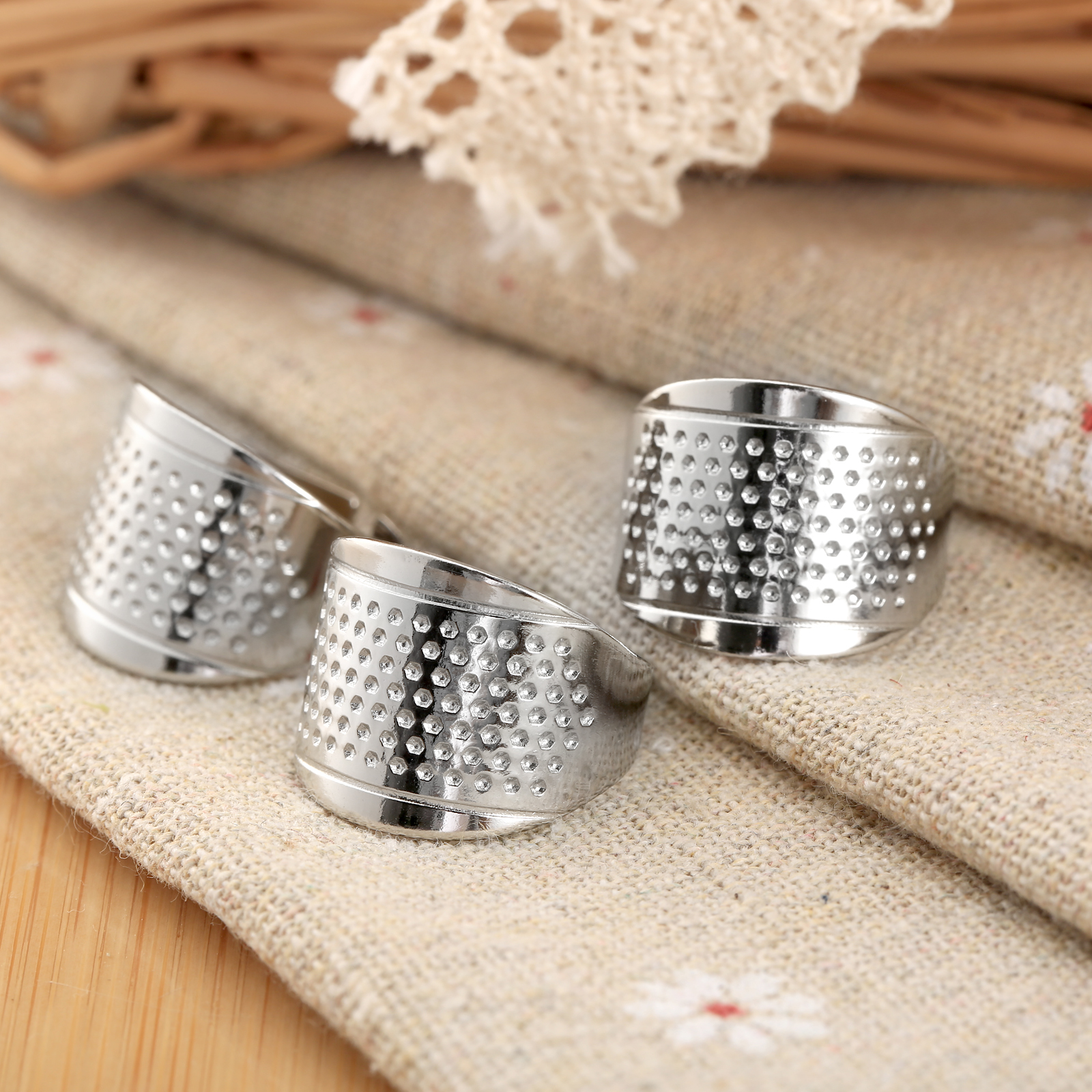 3pcs Metal Finger Thimbles Tai - Sewing Thimble Metal avaliação e preço