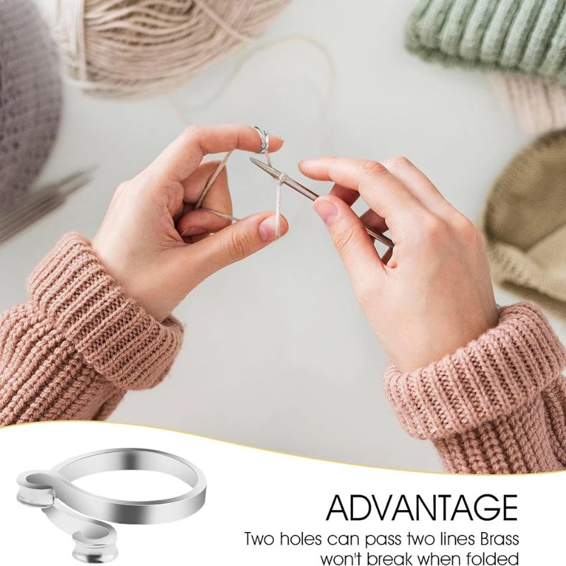 2pcs Adjustable Knitting Croch - Sewing Thimble Metal avaliação e preço
