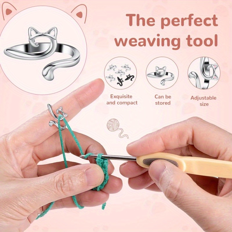 2pcs Adjustable Knitting Croch - Sewing Thimble Metal avaliação e preço
