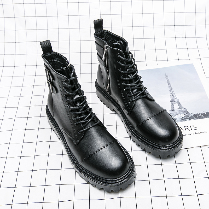 Brand Men's Naked Boots Fashio - Sewing Zipper avaliação e preço