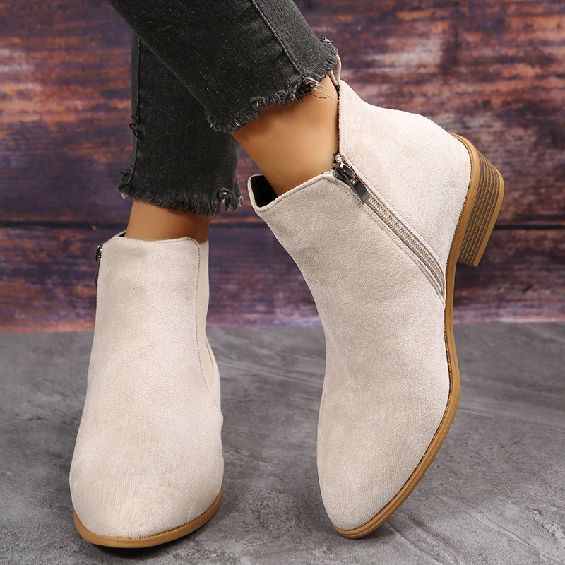 Women's Short Boots Autumn Poi - Sewing Zipper avaliação e preço
