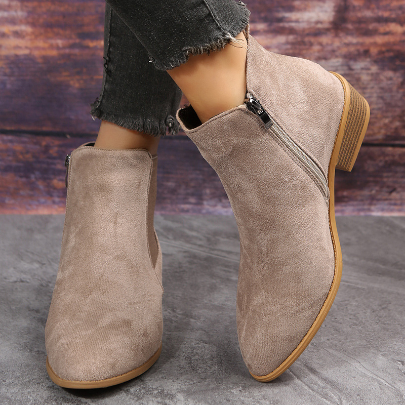 Women's Short Boots Autumn Poi - Sewing Zipper avaliação e preço