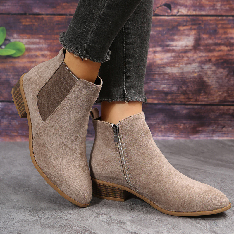 Women's Short Boots Autumn Poi - Sewing Zipper avaliação e preço