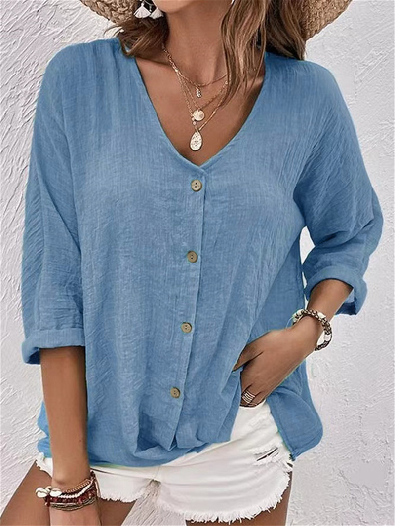 Elegant Buttons Solid Blouse S - Sewing V avaliação e preço