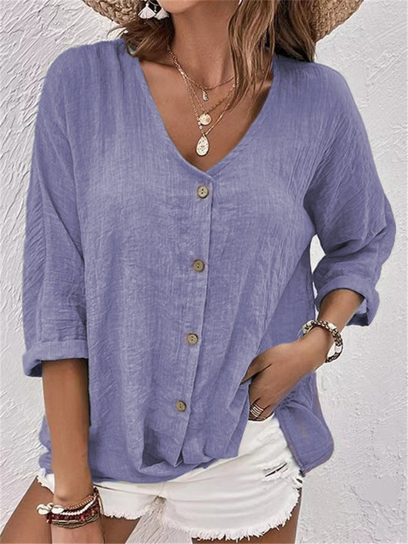 Elegant Buttons Solid Blouse S - Sewing V avaliação e preço