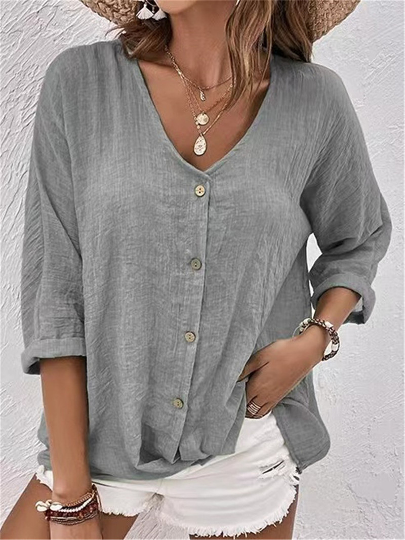 Elegant Buttons Solid Blouse S - Sewing V avaliação e preço