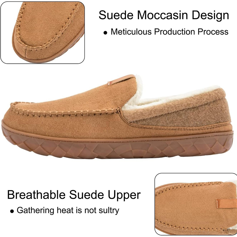 Men's Slippers Home Sewing Plu - Sewing Fleece avaliação e preço