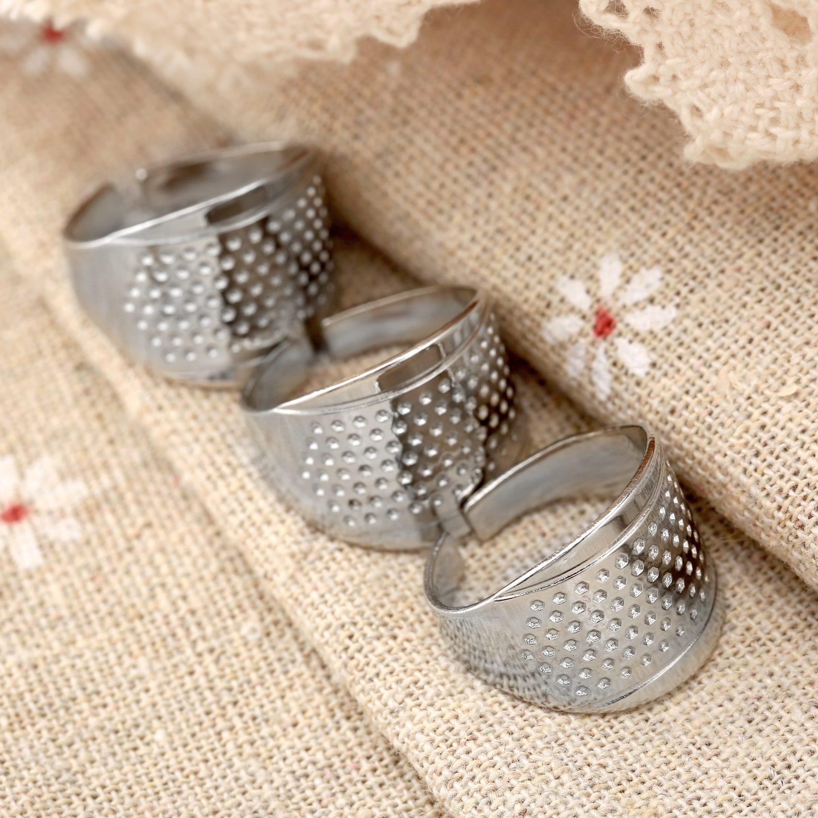 3Pcs/lot Sewing Thimbles Ring  - Sewing Thimble Metal avaliação e preço