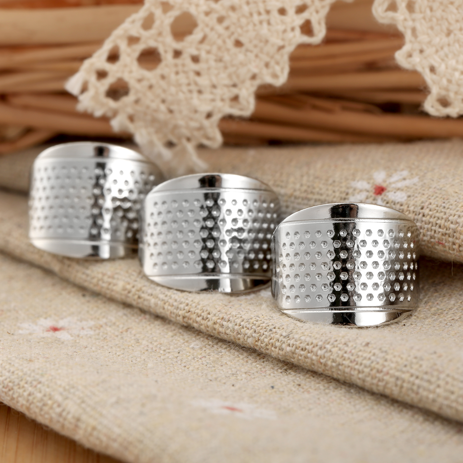 3Pcs/lot Sewing Thimbles Ring  - Sewing Thimble Metal avaliação e preço