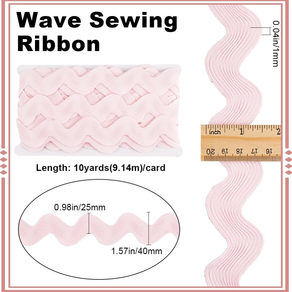 10 Yard 1.58 Inch Pink Rick Ra - Sewing Zigzag avaliação e preço