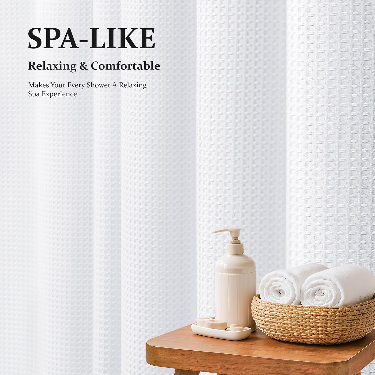 White Fabric Shower Curtain, W - Fabric Weight Set avaliação e preço