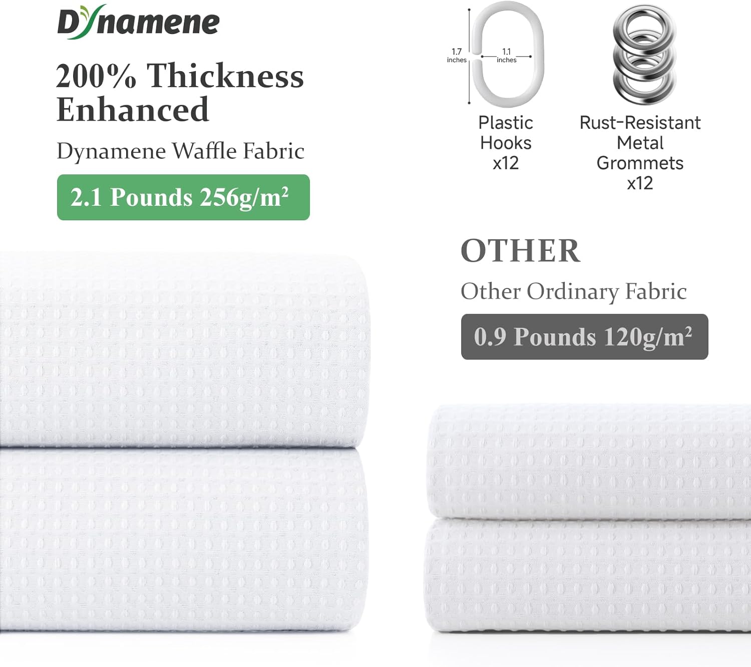White Fabric Shower Curtain, W - Fabric Weight Set avaliação e preço