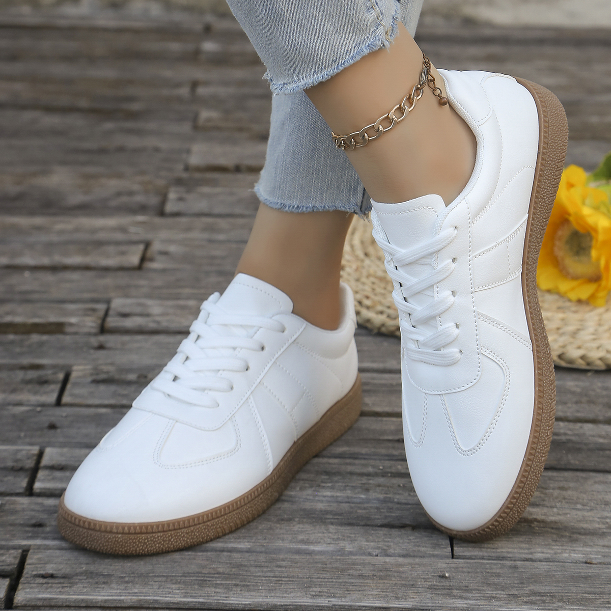 Ladies' casual white sports sh - Sewing Cloth avaliação e preço