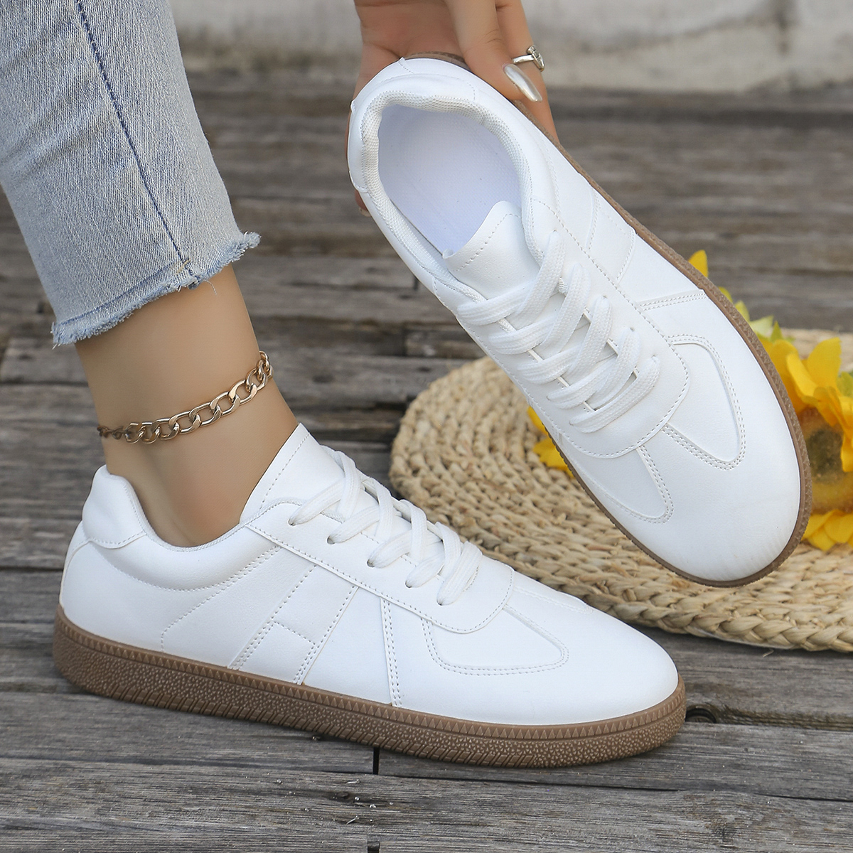 Ladies' casual white sports sh - Sewing Cloth avaliação e preço