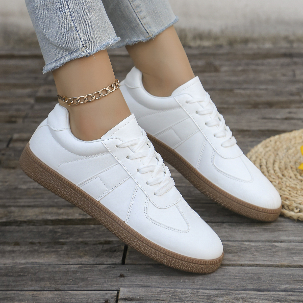 Ladies' casual white sports sh - Sewing Cloth avaliação e preço