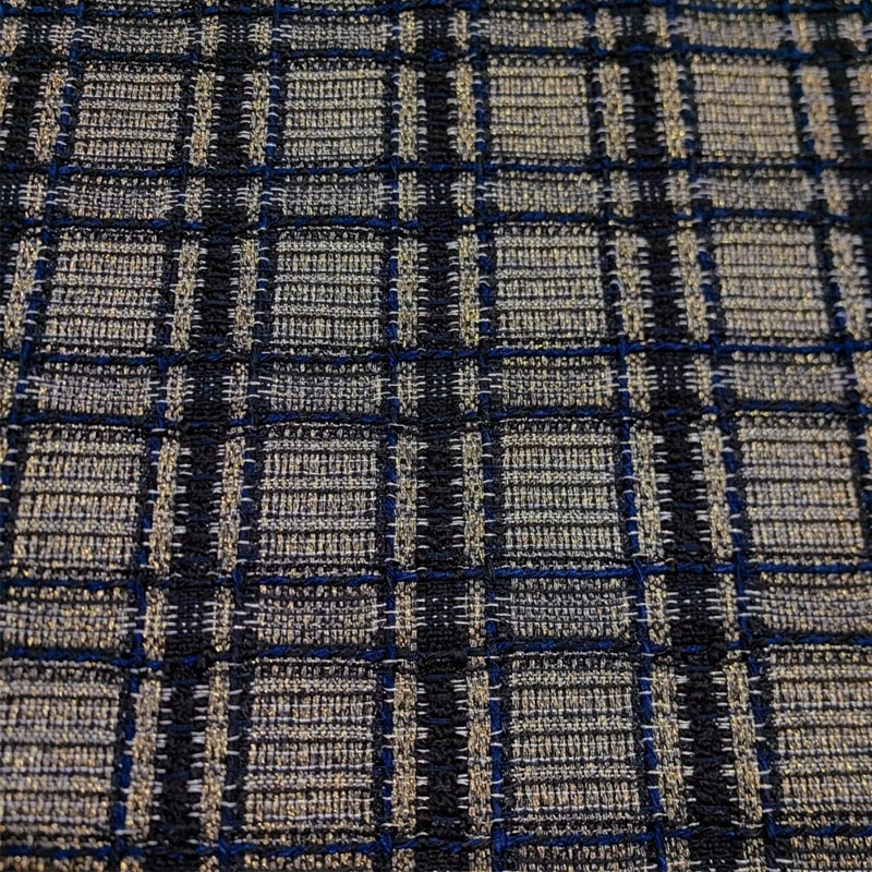 Blue and Black Lattice Yarn-Dy - Sewing Tweed avaliação e preço