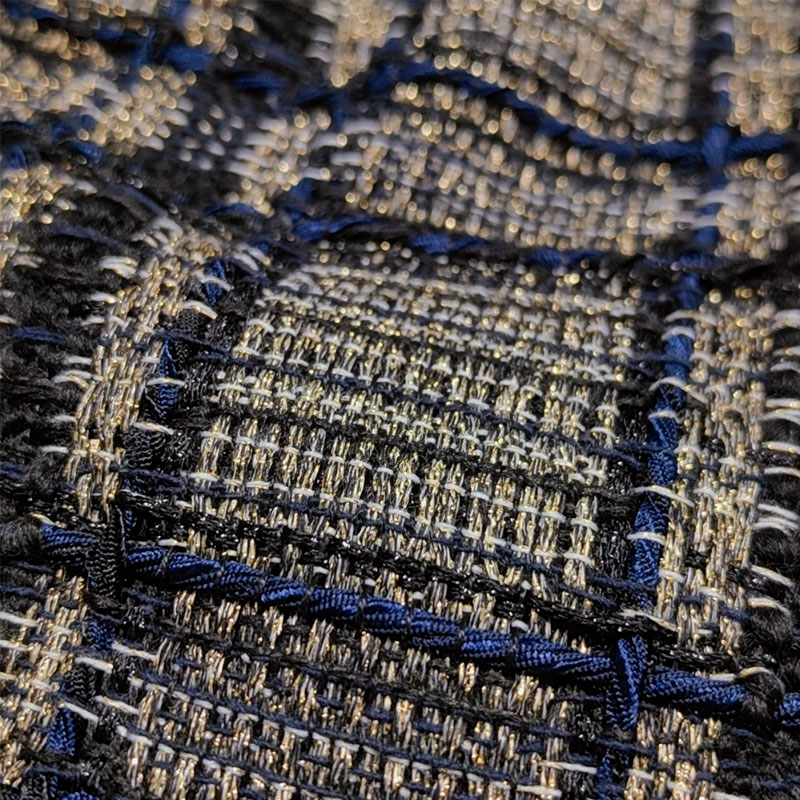 Blue and Black Lattice Yarn-Dy - Sewing Tweed avaliação e preço