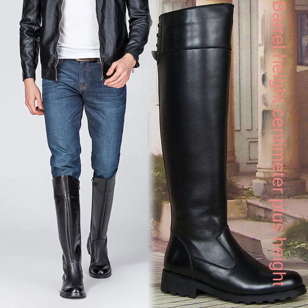 Fashion Men's Genuine Leather  - Sewing Zipper avaliação e preço