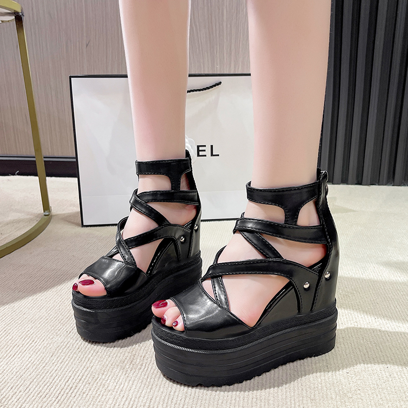 13cm Summer Women's Wedges Thi - Sewing Zipper avaliação e preço