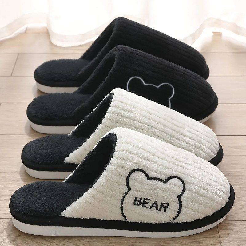 Winter Warm Plush Slippers Men - Sewing Fleece avaliação e preço