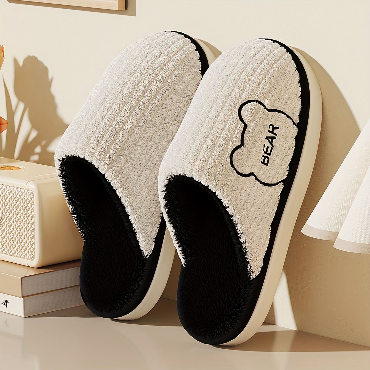 Winter Warm Plush Slippers Men - Sewing Fleece avaliação e preço